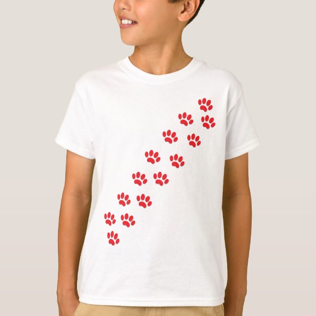 Hier Kitty Cat Paws T-Shirt (Vorderseite)