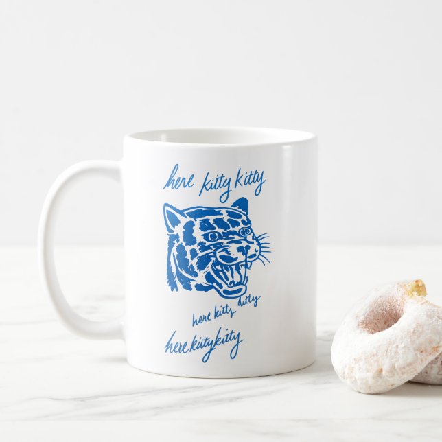 Hier Kitty Kitty Kaffeetasse (Mit Donut)