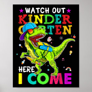 Hier komme ich Dinosaurier zurück zum Schwein Poster