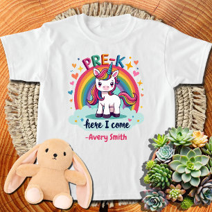 Hier komme ich zum Einhorn von Mädchen Kleinkinder T-Shirt