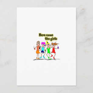 Hier kommen die Mädchen Postkarte