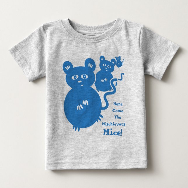 Hier kommen die Mischlinge Mäuse! Cartoon Mouse Baby T-shirt (Vorderseite)