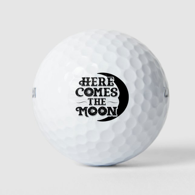 Hier kommen die Mondgolfbälle Golfball (Vorderseite)