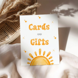 Hier kommen die Son Baby Duschkarten und Geschenke Sockelschild