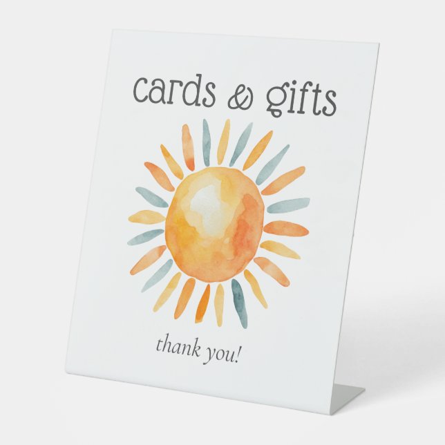 Hier kommen die Son Baby Shower Cards und Geschenk Sockelschild (Vorderseite)