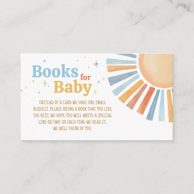 Hier kommen die Sonnenschein Baby Shower Books für Begleitkarte (Vorderseite)