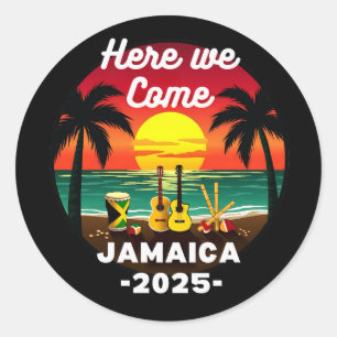 Hier kommen wir Jamaica 2025 Girls Trip Family Som Runder Aufkleber