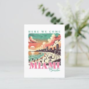 Hier kommen wir Miami Florida – Vintage Miami Beac Postkarte