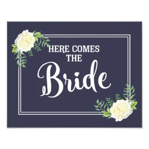 Hier kommt das Brautzettel Navy Elfenbeinküste Ros Fotodruck