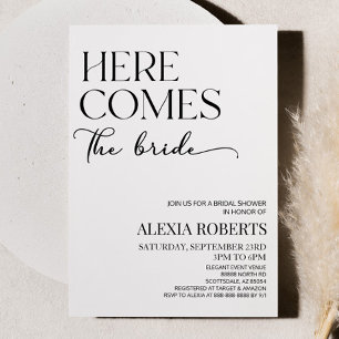 Hier kommt das Minimalistische Brautparty der Brau Einladung