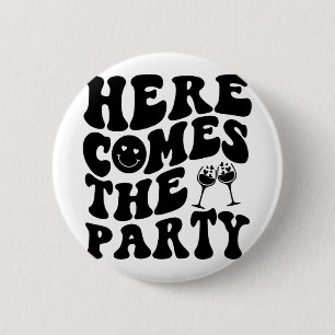 Hier kommt das Party Retro Groovy Bachelorett Button