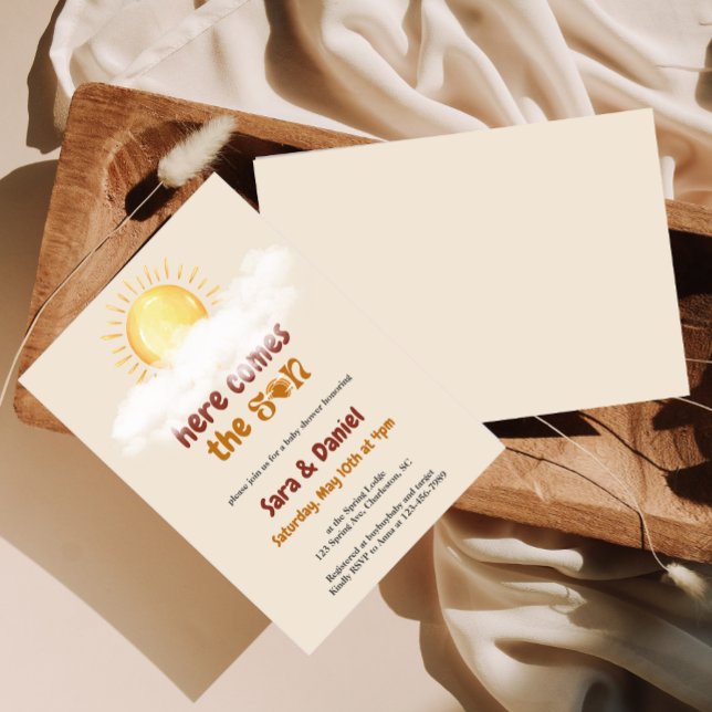 Hier kommt das Sohn Geschlecht offenbaren Einladun Einladung (Von Creator hochgeladen)