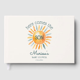 Hier kommt das Son Baby Boy Shower Guest Book Gästebuch