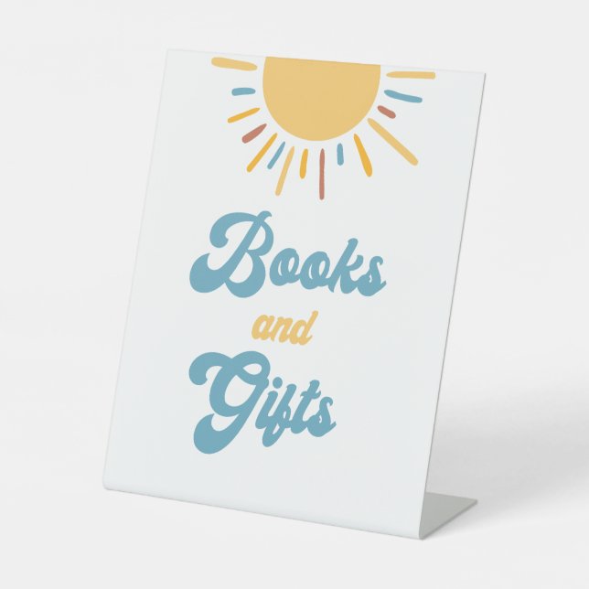 Hier kommt das Son Books and Gifts Sign Sockelschild (Vorderseite)