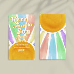 Hier kommt das Son Retro Boys Baby Duschdiaper Begleitkarte<br><div class="desc">Diese Lose sind perfekt für alle, die dieses Jahr ein Baby-Dusche haben. Einfach diese Eintrittskarten bei der Versendung der passenden Babydusche mitnehmen, können Ihre Gäste dann ihren Namen ausfüllen und ein Paket Windeln (in jeder Größe) mit zur Babydusche mitbringen. Als Anreiz für eine Gruppe Windeln gewinnt ein glücklicher Gast einen...</div>