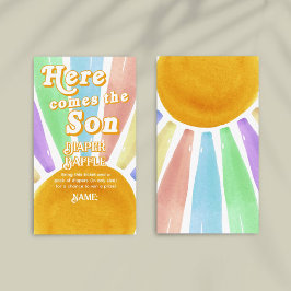 Hier kommt das Son Retro Boys Baby Duschdiaper Begleitkarte