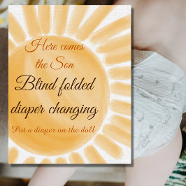 Hier kommt das Son Sunshine Boy Baby Shower Game Poster