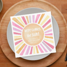 Hier kommt das Sonnenmädchen, das die Sonne duscht Serviette