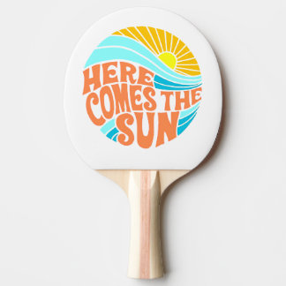 Hier kommt das Sun T-Shirt, Retro Style, Hippie St Tischtennis Schläger