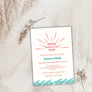 Hier kommt der Beach Summer mit der Son Baby Dusch Einladung