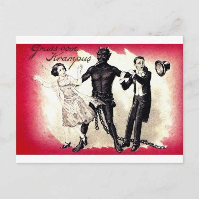 Hier kommt der Krampus 3 Postkarte (Vorderseite)