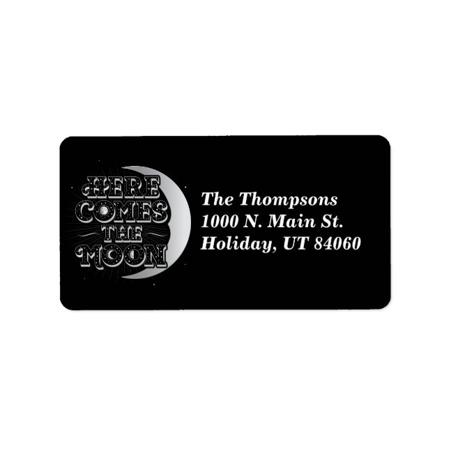Hier kommt der Mond / Rücksendeadressen-Aufkleber Adressaufkleber (Vorne)