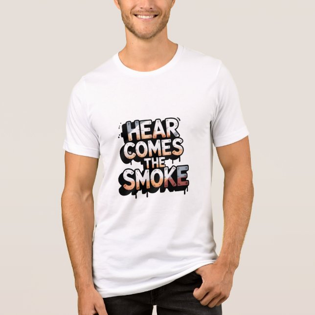 HIER KOMMT DER RAUCH  Tri-Blend SHIRT (Vorderseite)