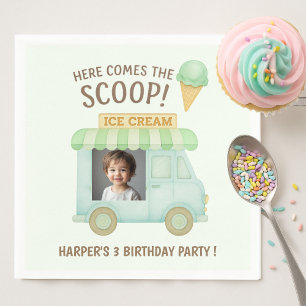Hier kommt der Scoop! Foto vom Minzeiscreme-LKW Serviette