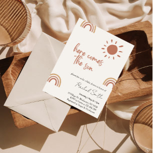 Hier kommt der Sohn Baby Dusche Einladung