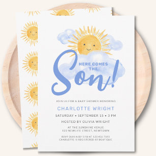 Hier kommt der Sohn - Baby Shower für Jungen Einladung