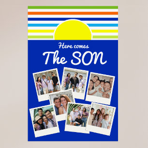 Hier kommt der Sohn Baby Shower Hintergrund & Anme Poster