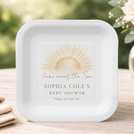 Hier kommt der Sohn Baby Shower Party Tischwäsche Pappteller