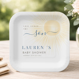 Hier kommt der Sohn Baby Shower Party Tischwäsche Pappteller