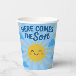 Hier kommt der Sohn Baby Shower - Sonnenschein  Pappbecher