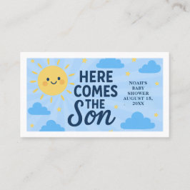 Hier kommt der Sohn Baby Shower - Sonnenschein  Visitenkarte