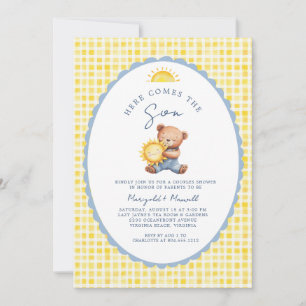 Hier kommt der Sohn Bären-Paar-Baby-Party  Einladung