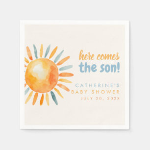 Hier kommt der Sohn Boho Baby Shower Servietten