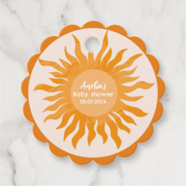 Hier kommt der Sohn boho gelben Baby Dusche Geschenkanhänger