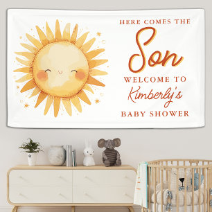Hier kommt der Sohn Boho Niedlich Willkommen Baby Banner