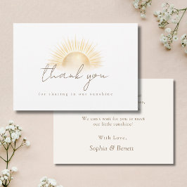 Hier kommt der Sohn Boho-Sonnenjunge-Baby-Party Dankeskarte