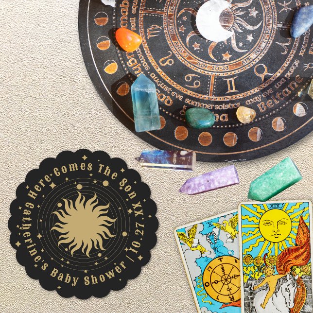 Hier kommt der Sohn | Celestial Baby Shower Untersetzer (Von Creator hochgeladen)