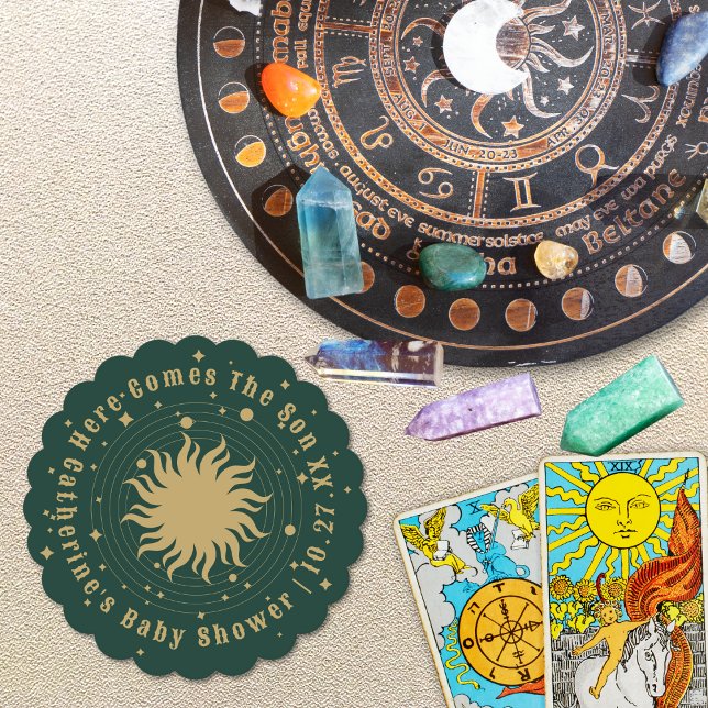 Hier kommt der Sohn | Celestial Baby Shower Untersetzer (Von Creator hochgeladen)