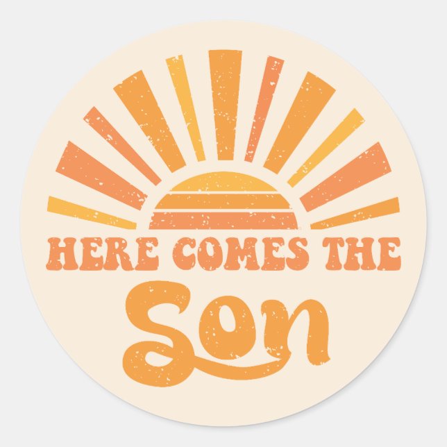 Hier kommt der Sohn Gottes I (Jesus) Runder Aufkleber (Vorderseite)