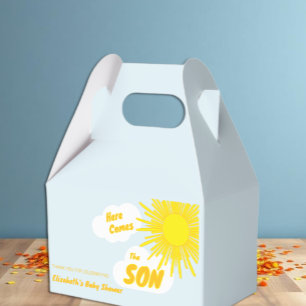 Hier kommt der Sohn Junge Baby Shower Geschenkschachtel