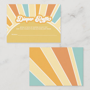 Hier kommt der Sohn Retro Baby Dusche Windel Raffl Begleitkarte