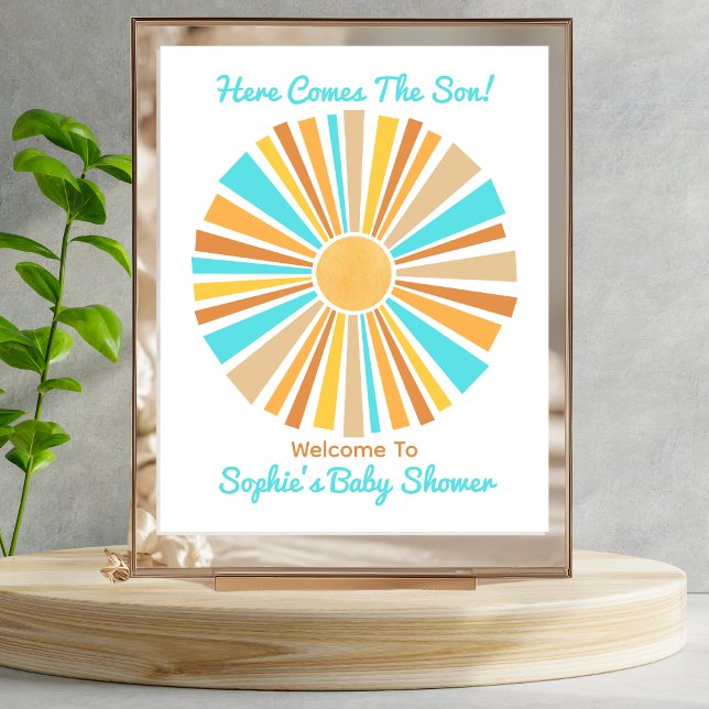 Hier kommt der Sohn, Retro Boho Sonnenschein Willk Poster (Von Creator hochgeladen)