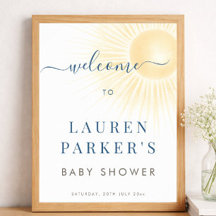 Hier kommt der Sohn Sonnens Baby Shower Begrüßung Poster