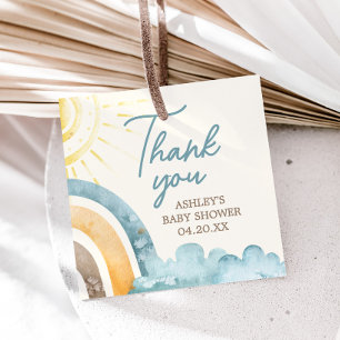 Hier kommt der Son Retro Baby Duschplatz Geschenkanhänger