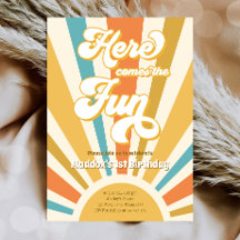 Hier kommt der Spaß Retro Boho Hippie Boy Geburtst