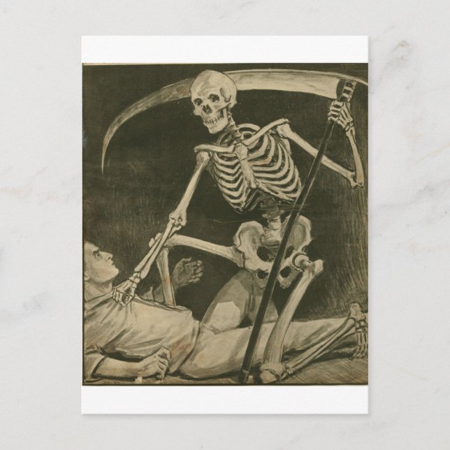Hier kommt der Tod! Postkarte (Vorderseite)